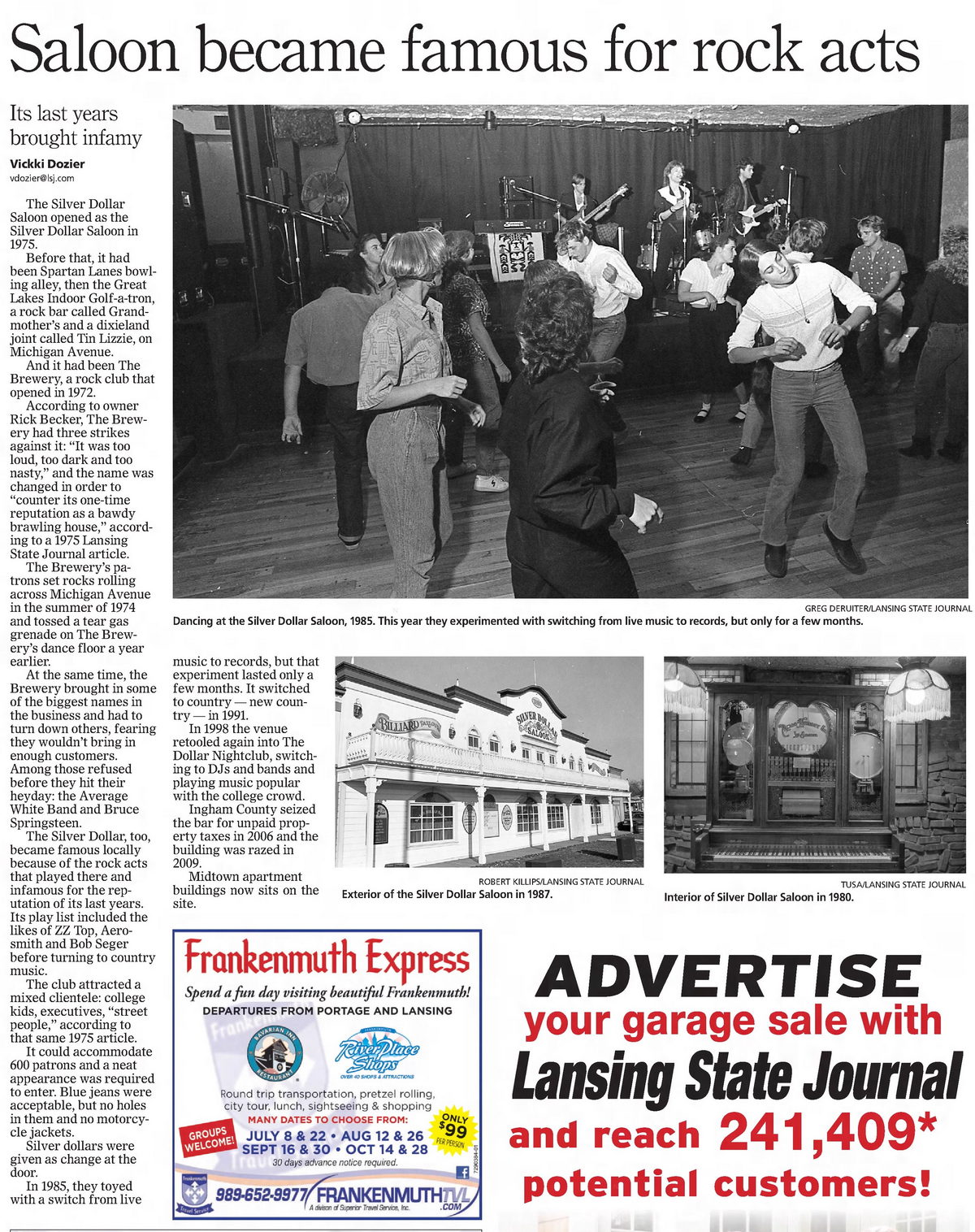 Spartan Lanes (Spartan Alleys, Silver Dollar Saloon) - Sun May 10 2015 Article On Silver Dollar Saloon (newer photo)